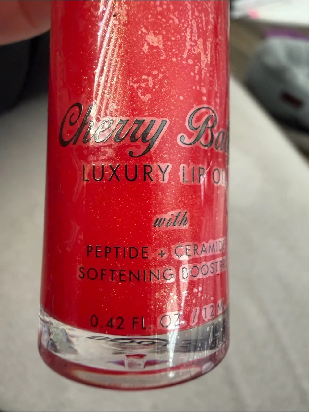 TRULY Cherry Baby Lip Oil - Bright Red with Gold Cap